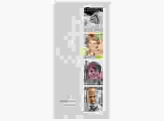 Einladung 60. Geburtstag Zeitabschnitt lange Karte hoch beige