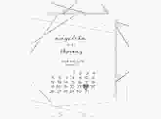 Save the Date-Kalenderblatt Asymmetry Kalenderblatt-Karte weiss