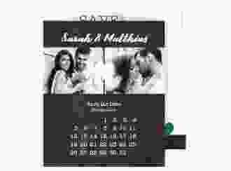 Save the Date-Kalenderblatt Sparkly Kalenderblatt-Karte gruen
