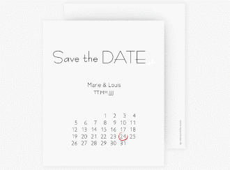Klick: Details zu Save the Date-Kalenderblatt "Twohearts" anzeigen Save the Date-Kalenderblatt Twohearts Kalenderblatt-Karte beige