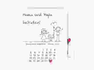 Save the Date-Kalenderblatt Family Kalenderblatt-Karte weiss