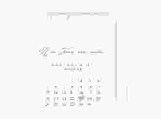 Save the Date-Kalenderblatt Demure Kalenderblatt-Karte weiss