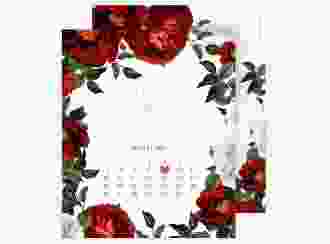 Save the Date-Kalenderblatt Florista Kalenderblatt-Karte weiss