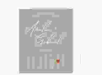 Save the Date-Kalenderblatt Federschrift Kalenderblatt-Karte gruen in schlichtem Design mit Kalligrafie