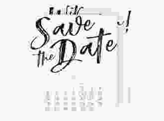 Save the Date-Kalenderblatt Words Kalenderblatt-Karte weiss