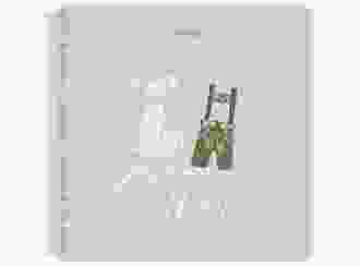 Gästebuch Hochzeit Trachtenhochzeit Ringbindung beige mit Dirndl und Lederhose