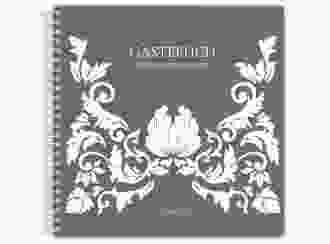 Gästebuch Hochzeit Royal Ringbindung gruen mit barockem Blumen-Ornament
