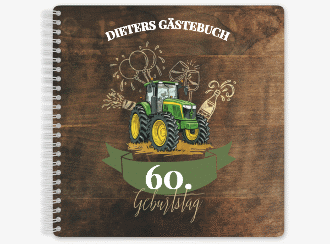 Gästebuch Geburtstag Bulldog Ringbindung braun maritim mit Anker