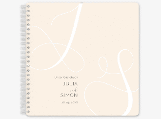 Gästebuch Hochzeit Eheschließung Ringbindung beige
