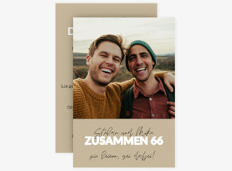 Einladung Geburtstag Doppelparty A6 Karte hoch beige