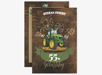 Einladung Geburtstag Bulldog A6 Karte hoch braun