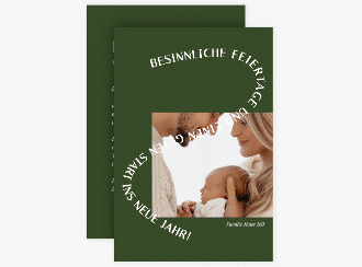 Weihnachtskarte Glückseligkeit A6 Karte hoch gruen