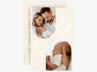 Weihnachtskarte Freudenfest A6 Karte hoch beige