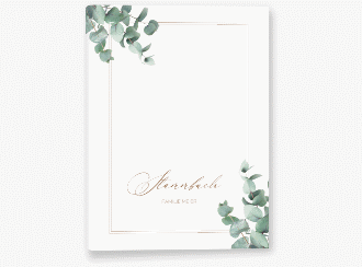 Stammbuch A5 Eucalypt Stammbuch A5 weiss mit Eukalyptus und edlem Rahmen