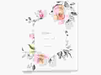 Stammbuch A4 Graceful Stammbuch A4 weiss mit Rosenblüten in Rosa und Weiß