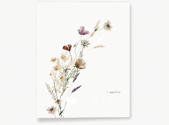 Stammbuch A4 Sauvages Stammbuch A4 weiss mit getrockneten Wiesenblumen