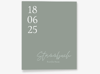 Klick: Details zu Stammbuch A4 "Day" anzeigen Stammbuch A4 Day Stammbuch A4 gruen mit Datum im minimalistischen Design