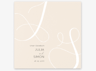 Gästebuch Creation Eheschließung 20 x 20 cm, Hardcover beige