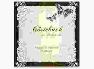 Gästebuch Creation Toulouse 20 x 20 cm, Hardcover braun romantisch mit Schmetterlingen