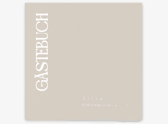 Gästebuch Creation Ferienwohnung Ferienunterkunft 20 x 20 cm, Hardcover beige