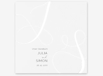 Gästebuch Creation Eheschließung 20 x 20 cm, Hardcover weiss