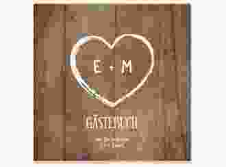 Gästebuch Creation Wood 20 x 20 cm, Hardcover braun