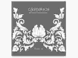 Gästebuch Creation Hochzeit Royal 20 x 20 cm, Hardcover gruen mit barockem Blumen-Ornament