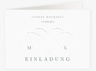 Klick: Details zu Hochzeitseinladung "Infinity" anzeigen Hochzeitseinladung Infinity A6 Klappkarte quer gruen