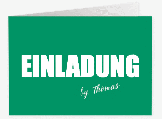 Einladung Geburtstag Zig A6 Klappkarte quer gruen