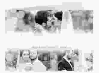 Danksagungskarte Hochzeit Bokeh A6 Klappkarte quer weiss