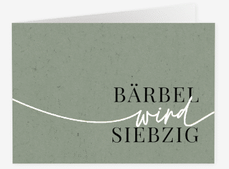 Einladung 70. Geburtstag Einfach A6 Klappkarte quer gruen