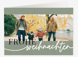 Weihnachtskarte Besinnlich A6 Klappkarte quer gruen