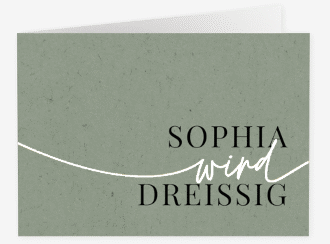 Einladung 30. Geburtstag Einfach A6 Klappkarte quer gruen