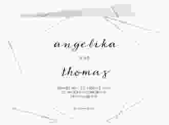 Hochzeitseinladung Asymmetry A6 Klappkarte quer weiss