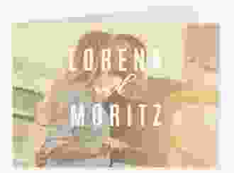 Hochzeitseinladung Memory A6 Klappkarte quer beige