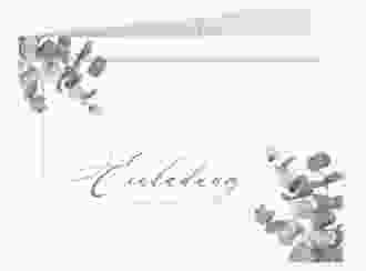 Hochzeitseinladung Eucalypt A6 Klappkarte quer weiss mit Eukalyptus und edlem Rahmen