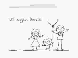 Danksagungskarte Hochzeit Family A6 Klappkarte quer weiss