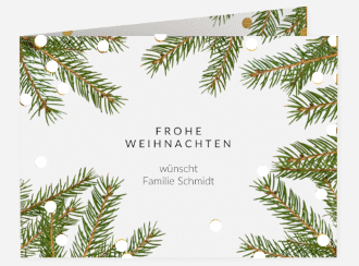 Weihnachtskarte Advent A6 Klappkarte quer weiss