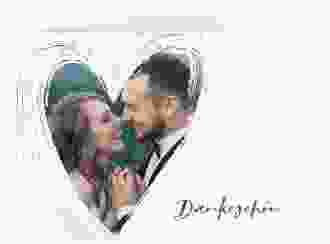 Danksagung Hochzeit Liebe A6 Klappkarte quer braun