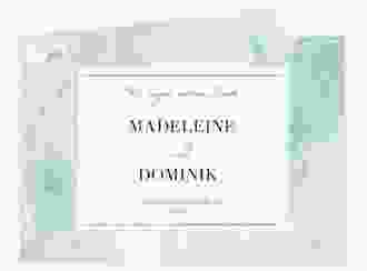 Danksagungskarte Hochzeit Marble A6 Klappkarte quer gruen