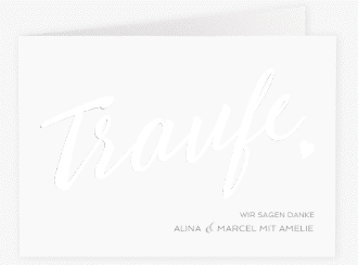 Klick: Details zu Danksagungskarte Hochzeit "Traufe" anzeigen Danksagungskarte Hochzeit Traufe A6 Klappkarte quer weiss