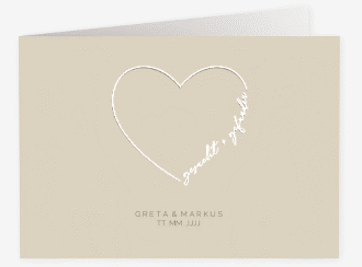 Klick: Details zu Hochzeitseinladung "Lebenstraum" anzeigen Hochzeitseinladung Lebenstraum A6 Klappkarte quer beige
