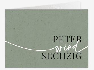 Einladung 60. Geburtstag Einfach A6 Klappkarte quer gruen