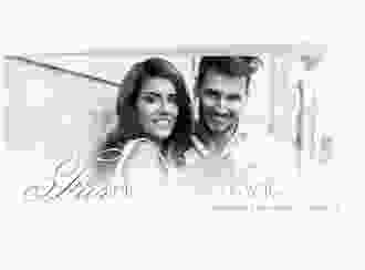 Hochzeitseinladung Bokeh lange Klappkarte quer weiss