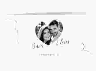Hochzeitseinladung Dolce lange Klappkarte quer weiss