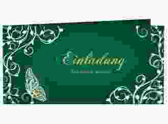 Hochzeitseinladung Eternity lange Klappkarte quer gruen