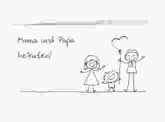 Hochzeitseinladung Family lange Klappkarte quer weiss