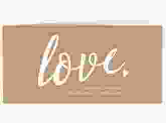Hochzeitseinladung Glam lange Klappkarte quer beige