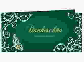 Danksagungskarte Hochzeit Eternity lange Klappkarte quer gruen