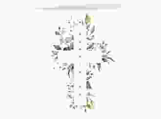 Danksagungskarte Kommunion Verdant quadr. Klappkarte weiss